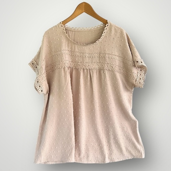 🎉5 for $40🎉 Top Blouse Shirt Size 2X Beige - Picture 1 of 6